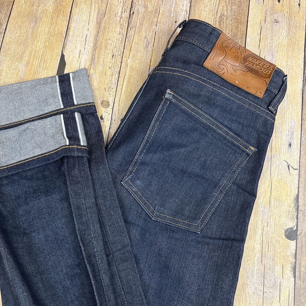 Naked Famous Jeans Skinny Guy Selvedge Left Hand Twill Mens Size 31 (34X39)